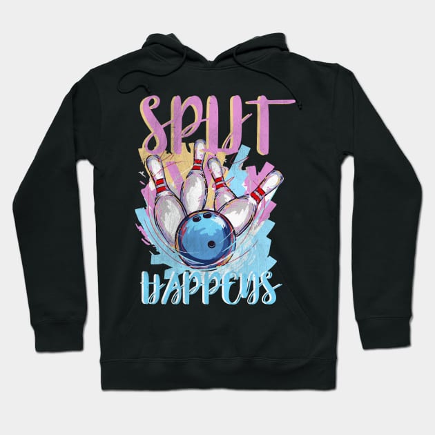 Split Happens Bowling Hoodie by funkyteesfunny